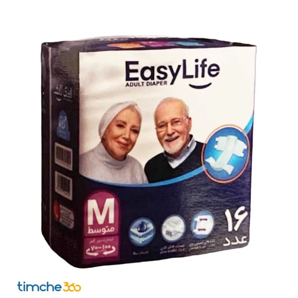 easy-life-adult-adhesive-back-medium-size-16pieces پوشینه چسبی بزرگسال ایزی لایف سایز مدیوم بسته ۱۶ عددی