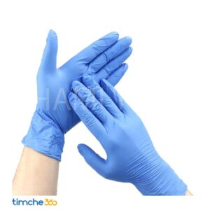 خرید دستکش معاینه نیتریل رنگ آبی اچ دی مدیوم ۱۰۰ عددی